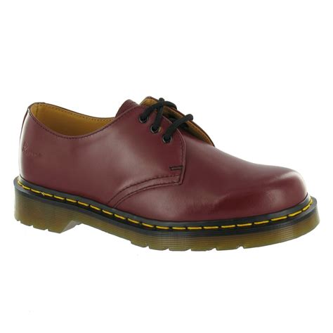dr martens  unisex leather shoes cherry red