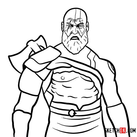 draw kratos god  war step  step drawing tutorials