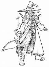 Mage Drawing Coloring Wizard Drawings Sheets Base Dragons Dungeons Pages Male Colouring Fantasy Amano Adult Book Sketches Deviantart Character Ww sketch template