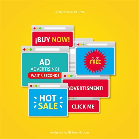 vector annoying pop  advertisements collection