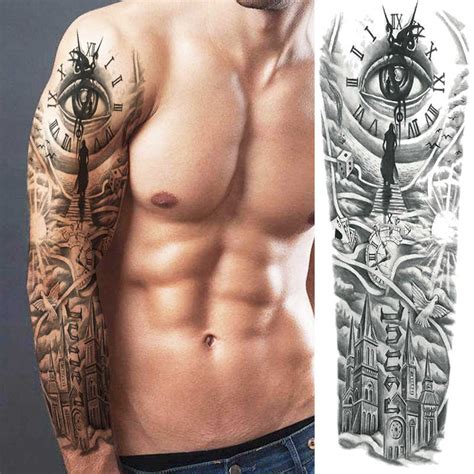temporary tattoo full arm sleeve large arm sleeve tattoo
