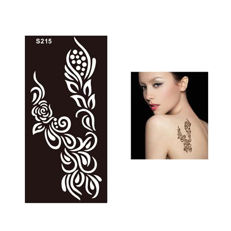 1pc new black henna mehndi stencil tattoo sexy women body art ear of