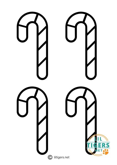 printable candy cane templates  coloring pages lil tigers lil