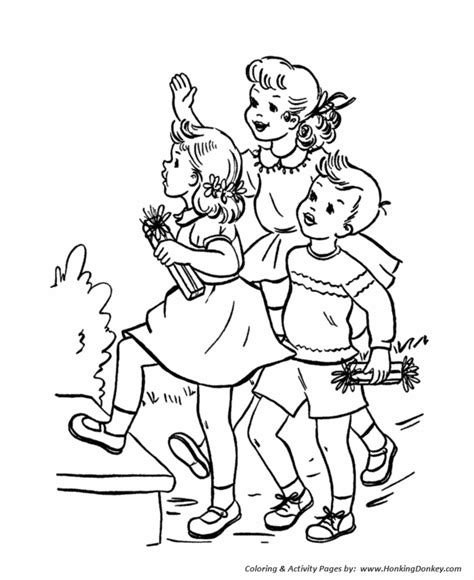 birthday coloring pages  printable kids arrive   party