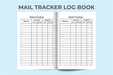 mail tracker log book interior mail incoming  outgoing tracker