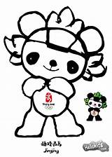 Coloring Olympic Mascot Jingjing Mascots Pages Olympics Games Kids Beijin Huanhuan Visit Hellokids Asian sketch template