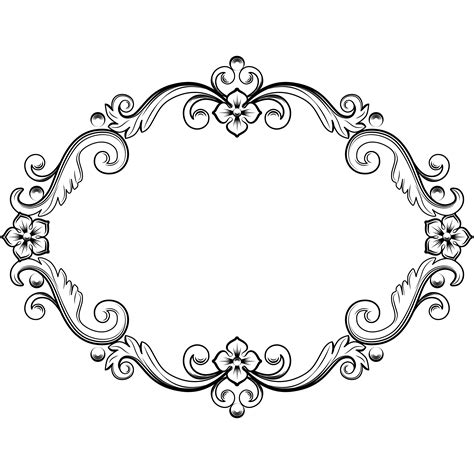 ornamental vintage frame vector illustration  black  white colors
