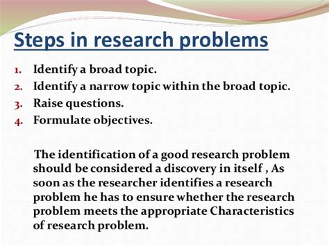 good research problem  important criteria   good research