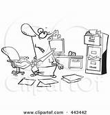 Disorganized Office Messy Clipart Royalty Outline Illustration Cartoon Businessman Clip Toonaday Rf Poster Print Clipartof sketch template