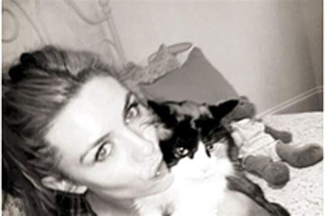 abbey clancy soooo happy as missing cat maggie is found safe and well