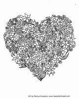Coloring Pages Valentine Valentines Printable Happy Adult Heart Pointillism Colouring Adults Color Sheets Happyfamilyart Family Fun Holiday February Template Floral sketch template