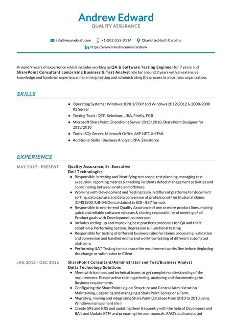 software quality assurance sample resume good resume examples
