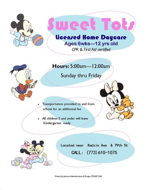 printable daycare flyer templates child care flyers sample