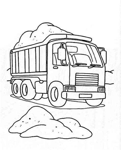 dump truck  working site coloring page kids play color truck