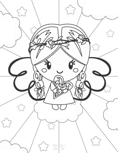 cute angel coloring pages  printables healthy  lovin