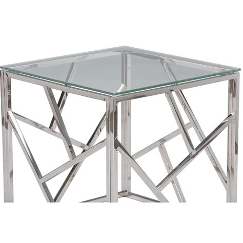 aero chrome glass side table modern furniture brickell collection