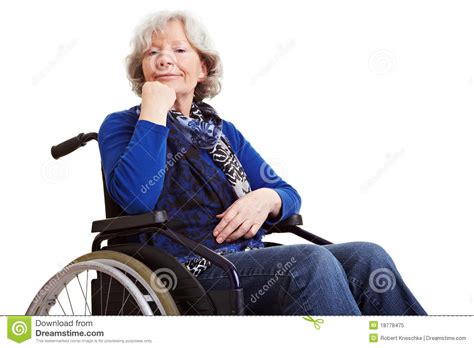 Disabled Senior Woman In Wheelchair Royalty Free Stock