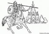 Spear Chevalier Combattente Combattant Chevaliers Colorier Mongolian Combatant Cavalieri Lanza Combatiente Mongolia Krieger Guerras Guerre Soldados Cavaliere Colorkid Caballeros Knights sketch template