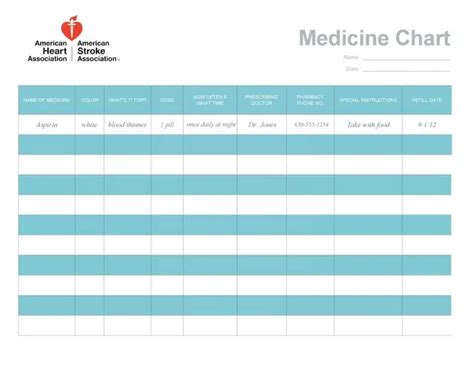 printable medication schedule chart