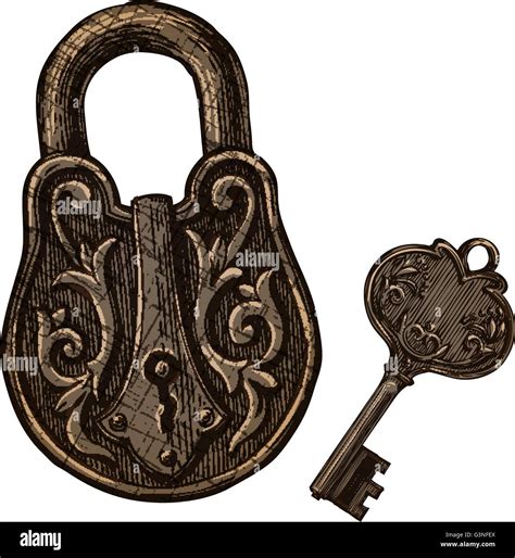 antique padlock stock vector images alamy