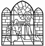 Coloring Annunciation Stained Anunciacion Printout sketch template