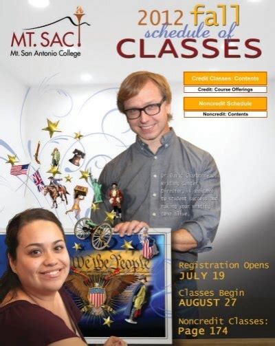 Complete Schedule Of Classes 9 9mb Mt San Antonio College