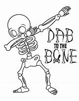 Halloween Dabbing Dab Bones sketch template