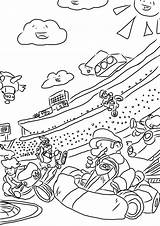 Coloring Mario Kart Pages Popular sketch template