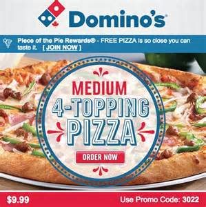 dominos pizza canada offers  medium pizza   toppings    large