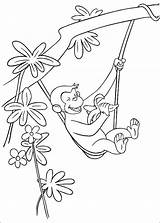 Curious George Coloring Pages Trees sketch template