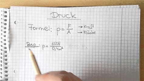 physik druck berechnung die formel youtube