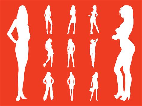 fashion models silhouettes vectors