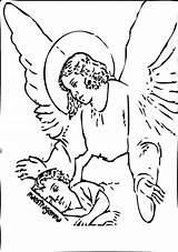 Angeli Colorare Disegni Custodi Angelo Bambini Preghiera sketch template