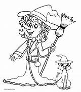 Witch Coloring Pages Halloween Printable Kids Face Cool2bkids Drawing Pretty Scary Getdrawings sketch template