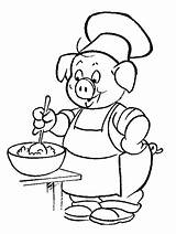 Varken Porco Kleurplaten Schwein Fazendo Mewarnai Chefe Cochon Cozinha Schweine Malvorlage Babi Coloring4free Animasi Bergerak Animierte Ausmalbild Animaatjes Maiale Avion sketch template