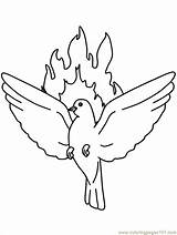 Coloring Pages Pentecost Holy Spirit Dove Coloringpages101 Flame sketch template