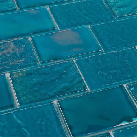 Iridescent Glass Tile Summer Turquoise 2 X 3 Iridescent Glass Tiles