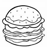 Coloring Pages Burger Hamburger Cheeseburger Getcolorings Color Printable Print Getdrawings sketch template