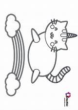 Unicorn Coloring Cat Cute Bubakids sketch template