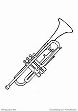 Trumpet Colouring Printable Primaryleap sketch template