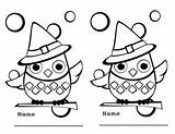 Owl Halloween Coloring Pages Color Kids Cute Graphic Owls sketch template