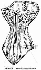 Corset 1880 Line Costume Woman Fashion Clipart Drawings Fotosearch sketch template