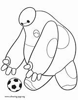 Baymax Coloring Hero Big Soccer Ball Pages Kicking Colouring Disney Movie Sheets Succeed Spirit He Will Seems Fun Wants Super sketch template