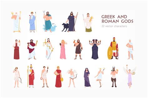 greek  roman gods custom designed illustrations creative market