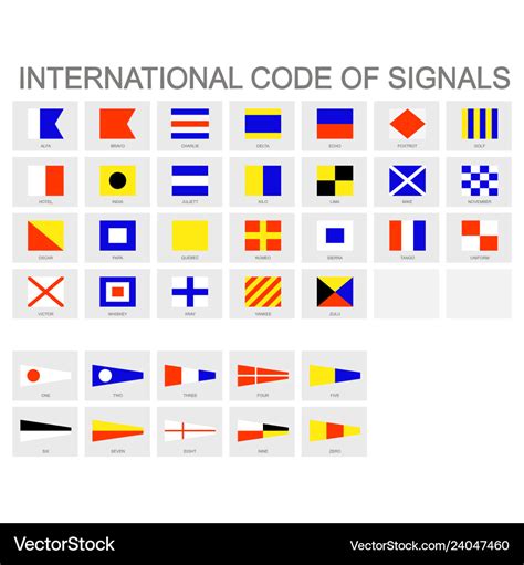 icon set  international code  signals vector image