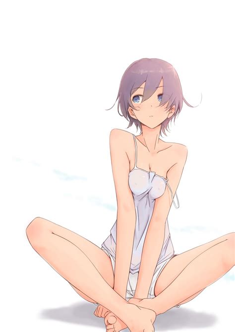 wallpaper illustration anime girls short hair sitting