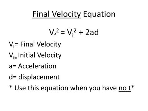 equation  velocity final tessshebaylo