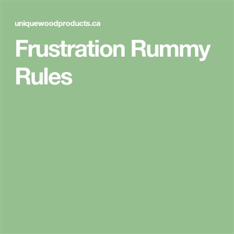 frustration rummy rules rummy rules rummy frustration