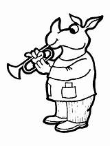 Trumpet Rhinoceros Kolorowanki Druku sketch template