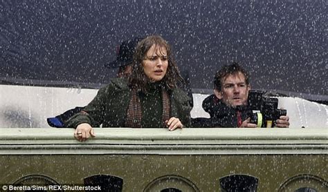 natalie portman shoots new movie scene in the pouring rain daily mail